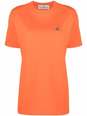 Vivienne Westwood Orb-embroidered organic-cotton T-shirt - Orange