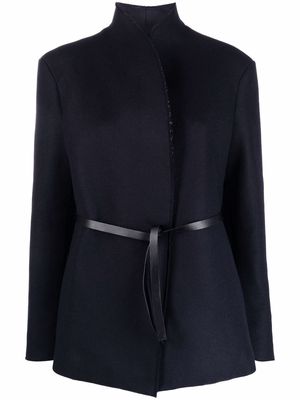 There Was One wrap wool-blend jacket - Blue