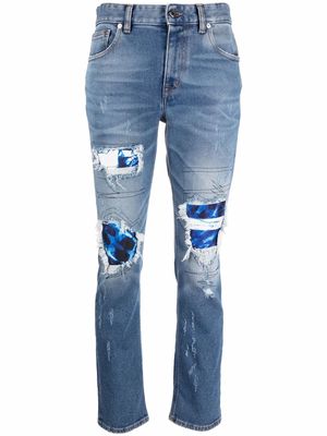 Just Cavalli distressed straight-leg jeans - Blue