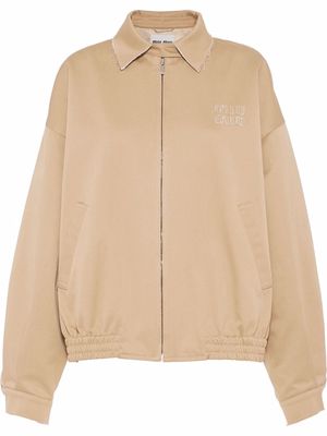 Miu Miu oversized cotton blouson jacket - Neutrals