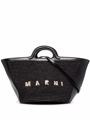 Marni embroidered-logo tote bag - Black