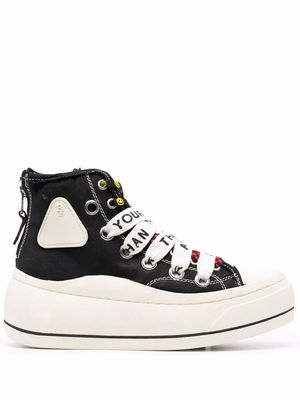 R13 lace-up platform sneakers - Black
