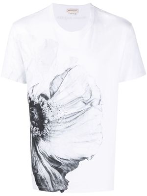 Alexander McQueen floral-print cotton T-shirt - White