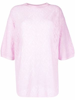 Malo pointelle-knit jumper - Pink