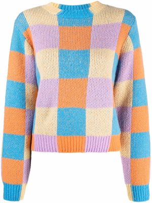 Stine Goya Zinnie checked knitted sweater - Neutrals