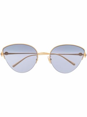 Boucheron Eyewear embellished cat eye-frame sunglasses - Gold