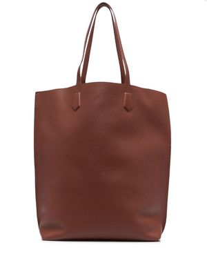 12 STOREEZ large leather tote bag - Brown
