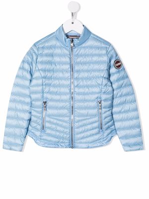Colmar Kids logo-patch zip-up quilted jacket - Blue