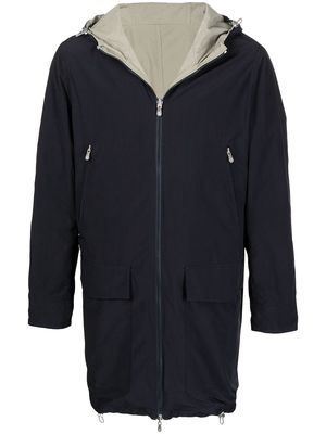 Brunello Cucinelli zip-up hooded parka coat - Blue