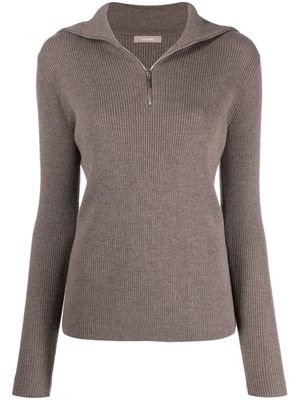 12 STOREEZ zip-collar merino-wool jumper - Brown