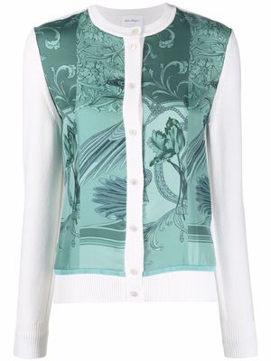 Salvatore Ferragamo floral-print buttoned cardigan - White