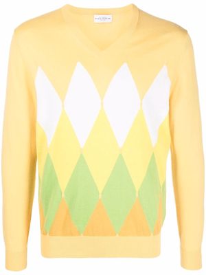 Ballantyne argyle-print jumper - Yellow
