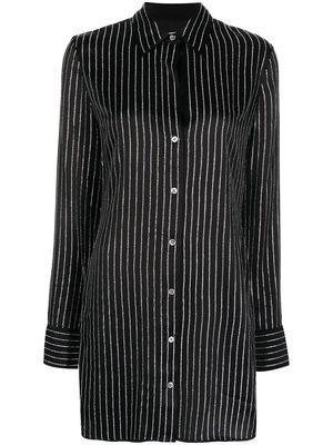 Alexander Wang crystal-striped mini shirtdress - Black