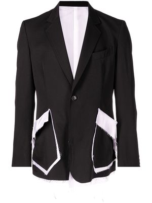 sulvam deconstructed collared jacket - Black