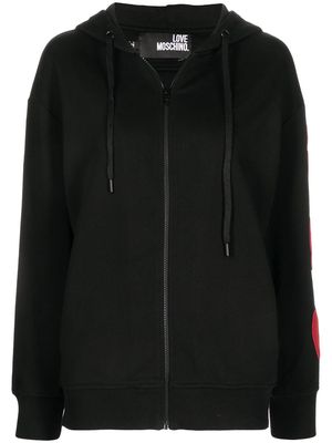 Love Moschino cut-out heart zipped hoodie - Black