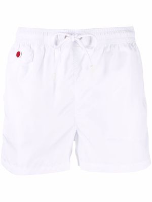 Kiton drawstring-waist swim shorts - White