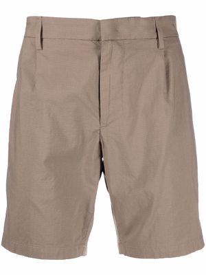 DONDUP check-print cotton tailored shorts - Brown