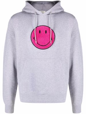 SANDRO Smiley patch pullover hoodie - Grey