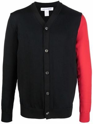 Comme Des Garçons Shirt contrast-panel detail cardigan - Black