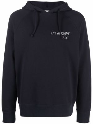 Fay logo-print hoodie - Blue