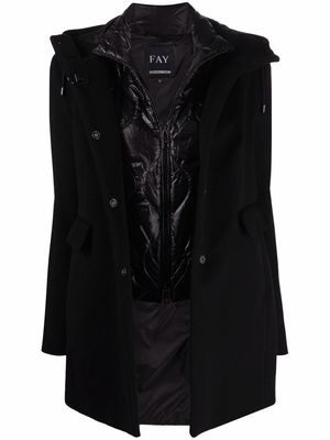 Fay layered padded coat - Black