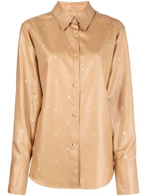 PortsPURE polka dot-print button-up shirt - Brown
