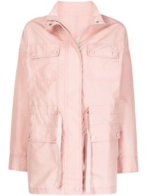 Yves Salomon cargo-pocket drawstring shirt jacket - Pink