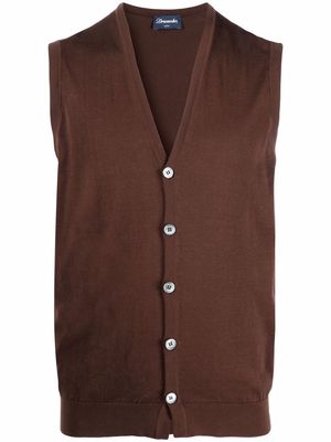 Drumohr sleeveless knit vest - Brown