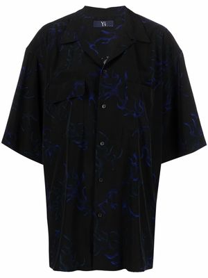 Y's abstract-print oversized shirt - Black