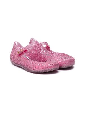 Mini Melissa glittered ballerina shoes - Pink