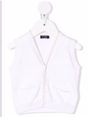 Il Gufo button-up knitted vest - White