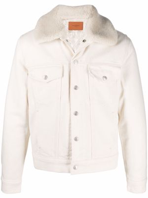 SANDRO shearling-collar jacket - White