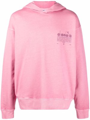 Diadora logo-print hoodie - Pink