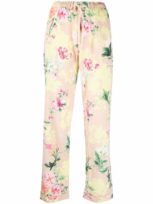 Maison Lejaby floral-print pajama-style straight trousers - Neutrals