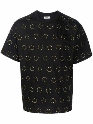 SANDRO smiley-print T-shirt - Black
