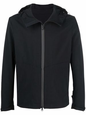 Tagliatore hooded virgin wool-blend jacket - Black