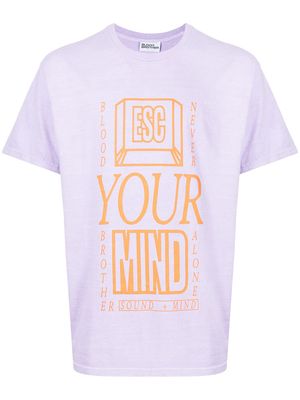 Blood Brother slogan-print T-shirt - Purple
