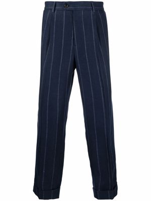 Brunello Cucinelli stripe-pattern tailored trousers - Blue