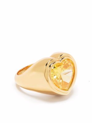 Timeless Pearly gem-embellished signet ring - Gold