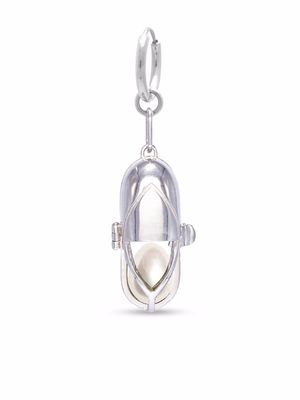 Capsule Eleven Capsule-pearl-hoop earring - Silver