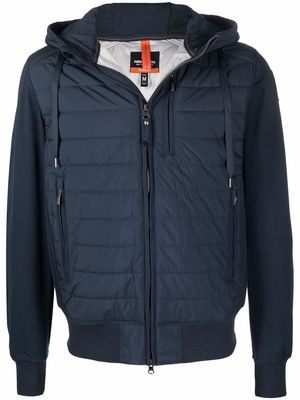 Parajumpers quilted panelled hooded jacket - Blue