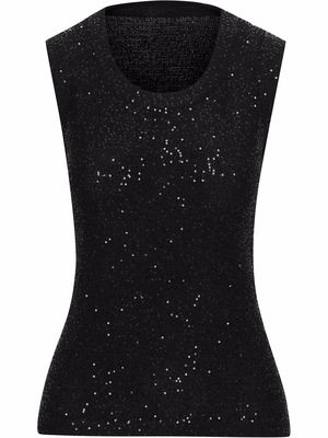 Oscar de la Renta sequin-embellished sleeveless top - Black