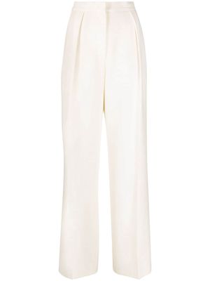 12 STOREEZ pressed-crease high-waisted trousers - Neutrals