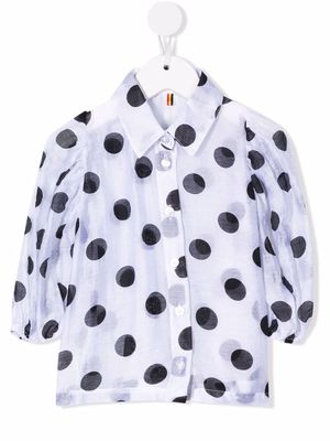 Caroline Bosmans semi-sheer polka-dot shirt - White