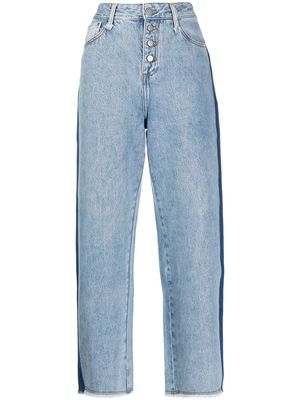 PortsPURE side-stripe straight-leg jeans - Blue