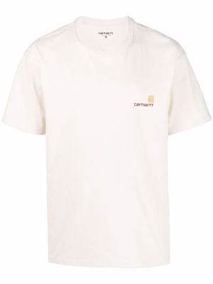 Carhartt WIP logo-embroidered organic cotton T-shirt - Neutrals