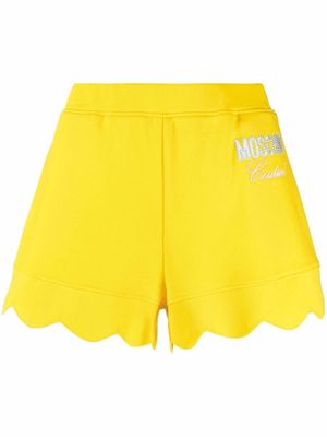 Moschino scallop-edge organic-cotton shorts - Yellow