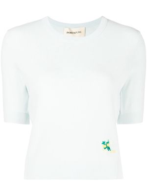 PortsPURE embroidered-logo knitted top - Blue