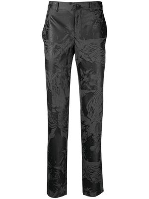 Comme Des Garçons Homme Plus floral embroidered tailored trousers - Grey