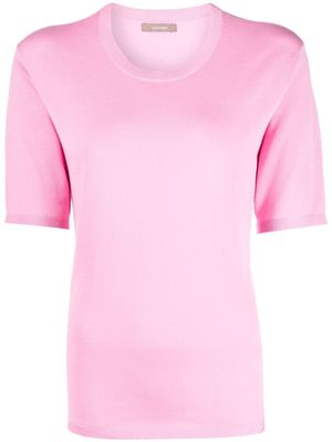 12 STOREEZ fine-knit short-sleeved T-shirt - Pink